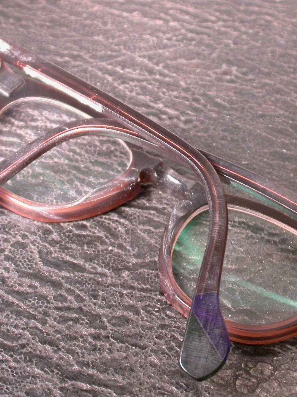 Authentic Anne et Valentin Brown Clear Eyeglasses Made in France REPAIR